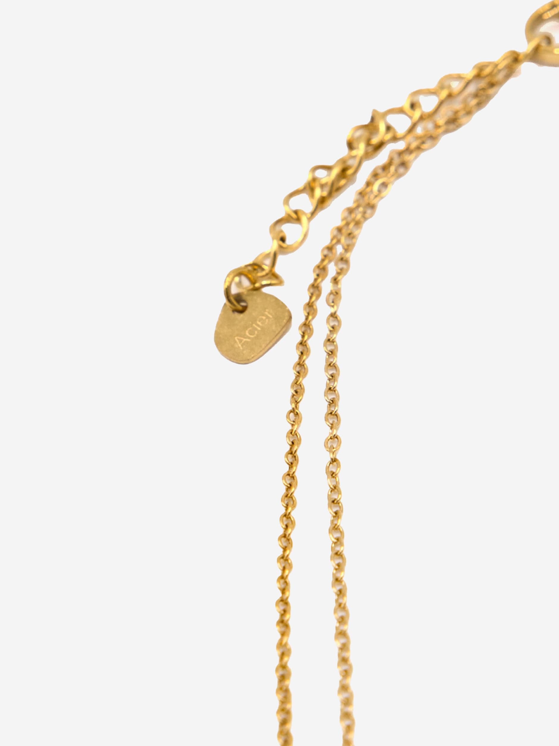 Kombinierte Kette mit Anhängern - gold
