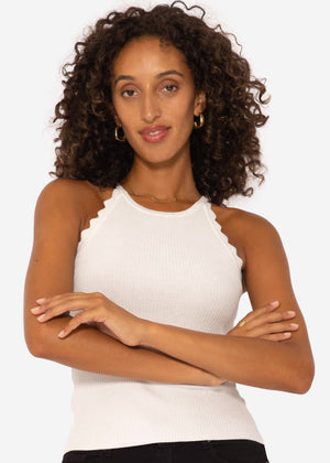 Lurex knit top - off-white