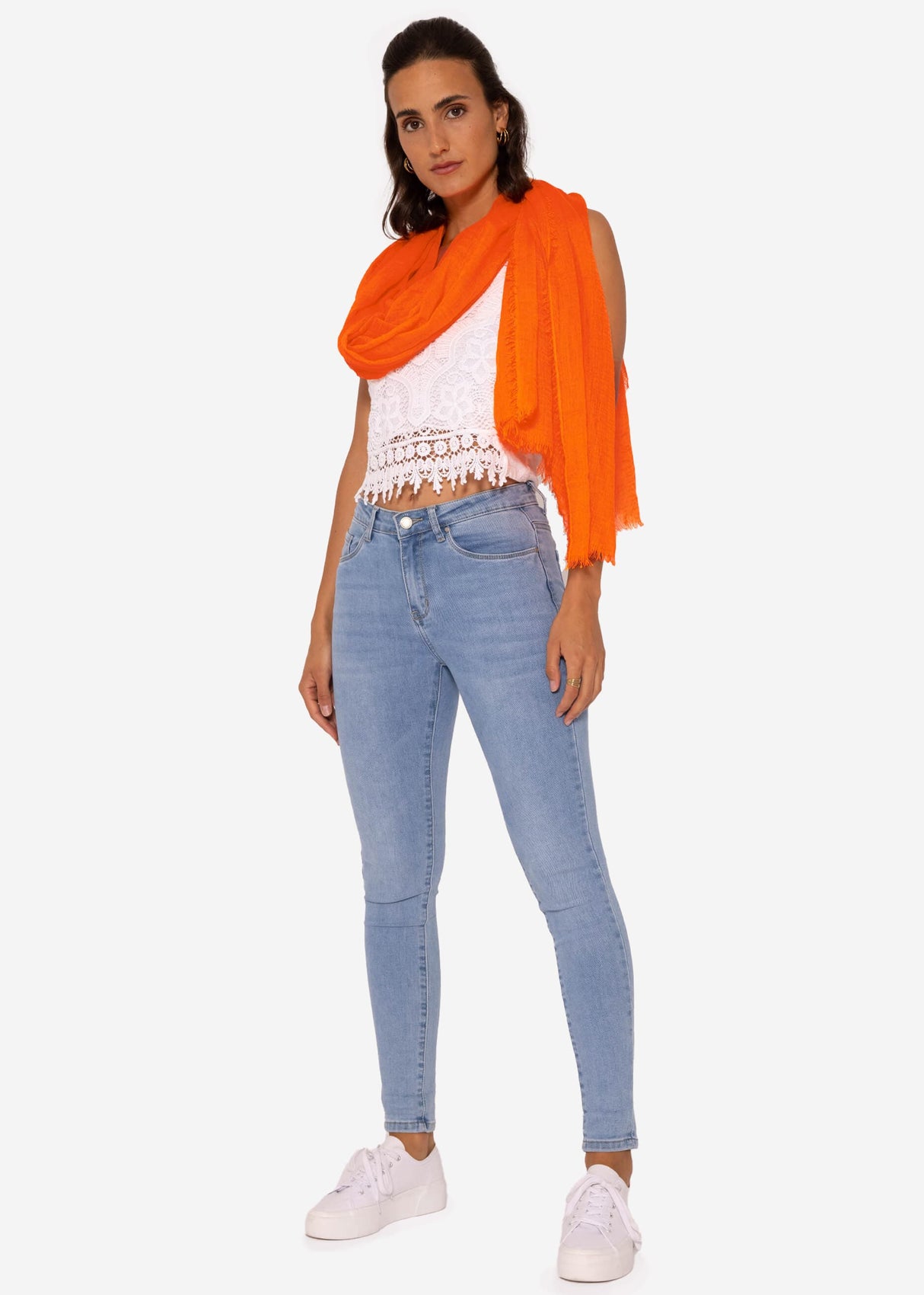 Musselin Schal, orange