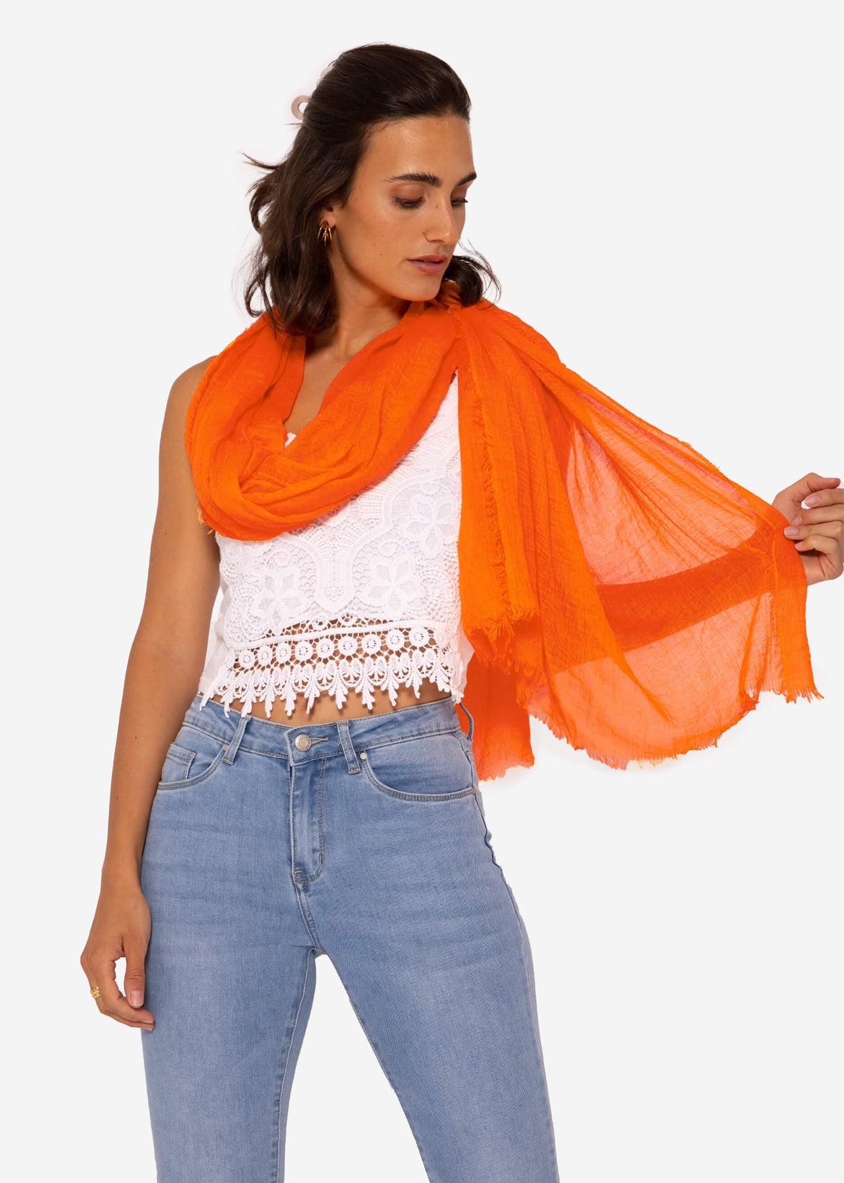 Musselin Schal, orange