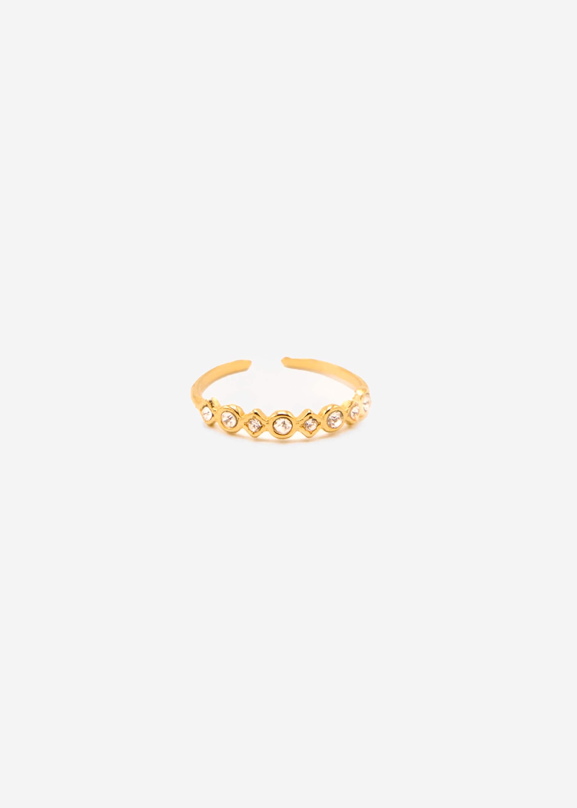Zarter Ring mit funkelnden Steinchen, gold