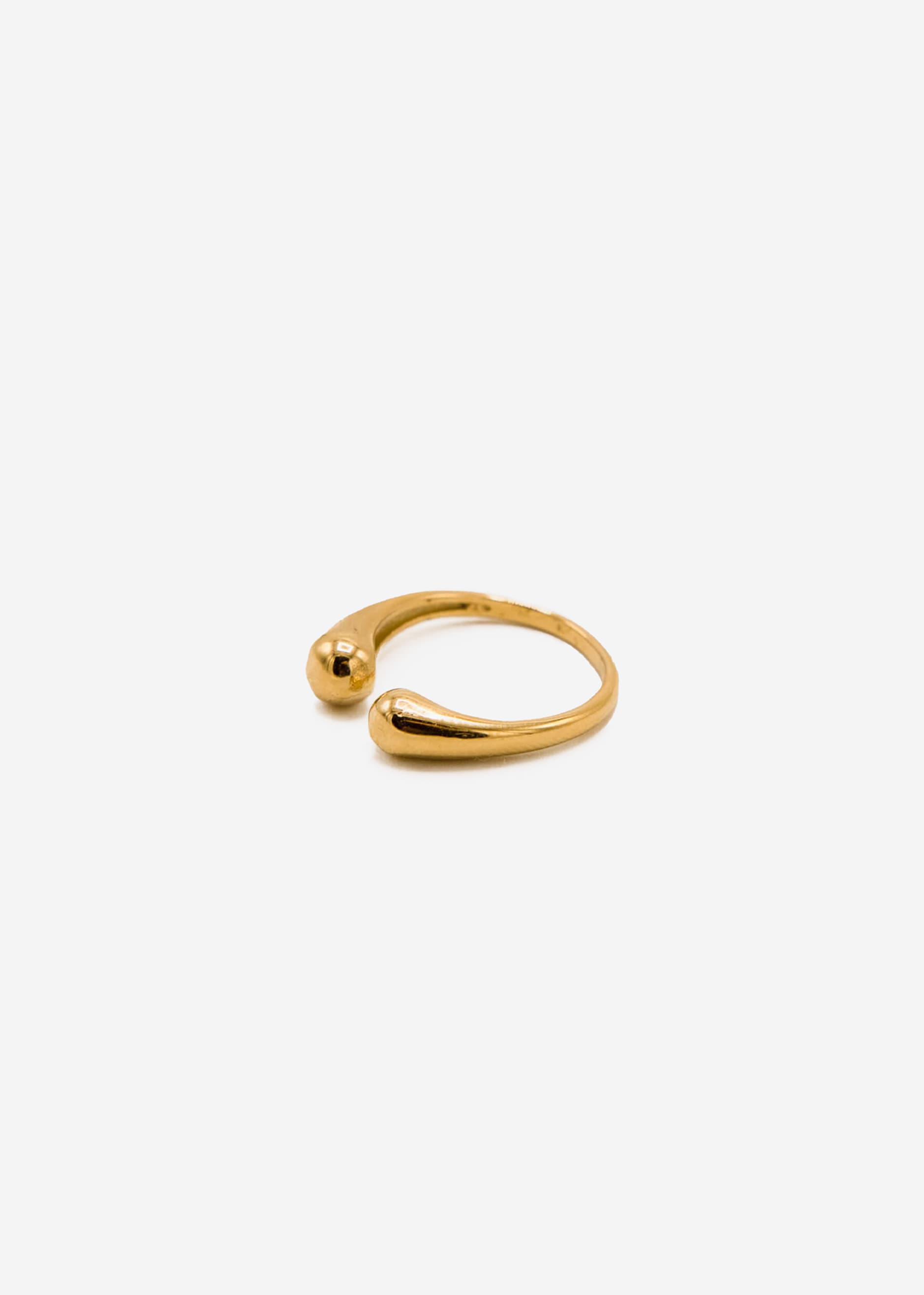 Ring mit 2 Kugeln, gold