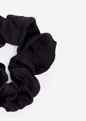 Satin scrunchie, black