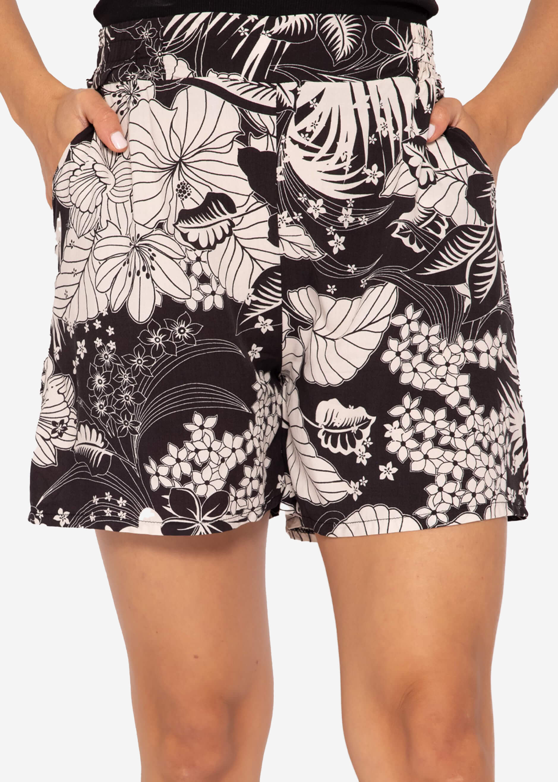 Shorts mit Print - schwarz