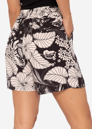 Shorts mit Print - schwarz
