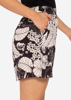 Shorts mit Print - schwarz