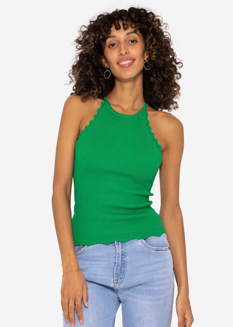 Strick Top mit Bogenkante, grün von SASSYCLASSY