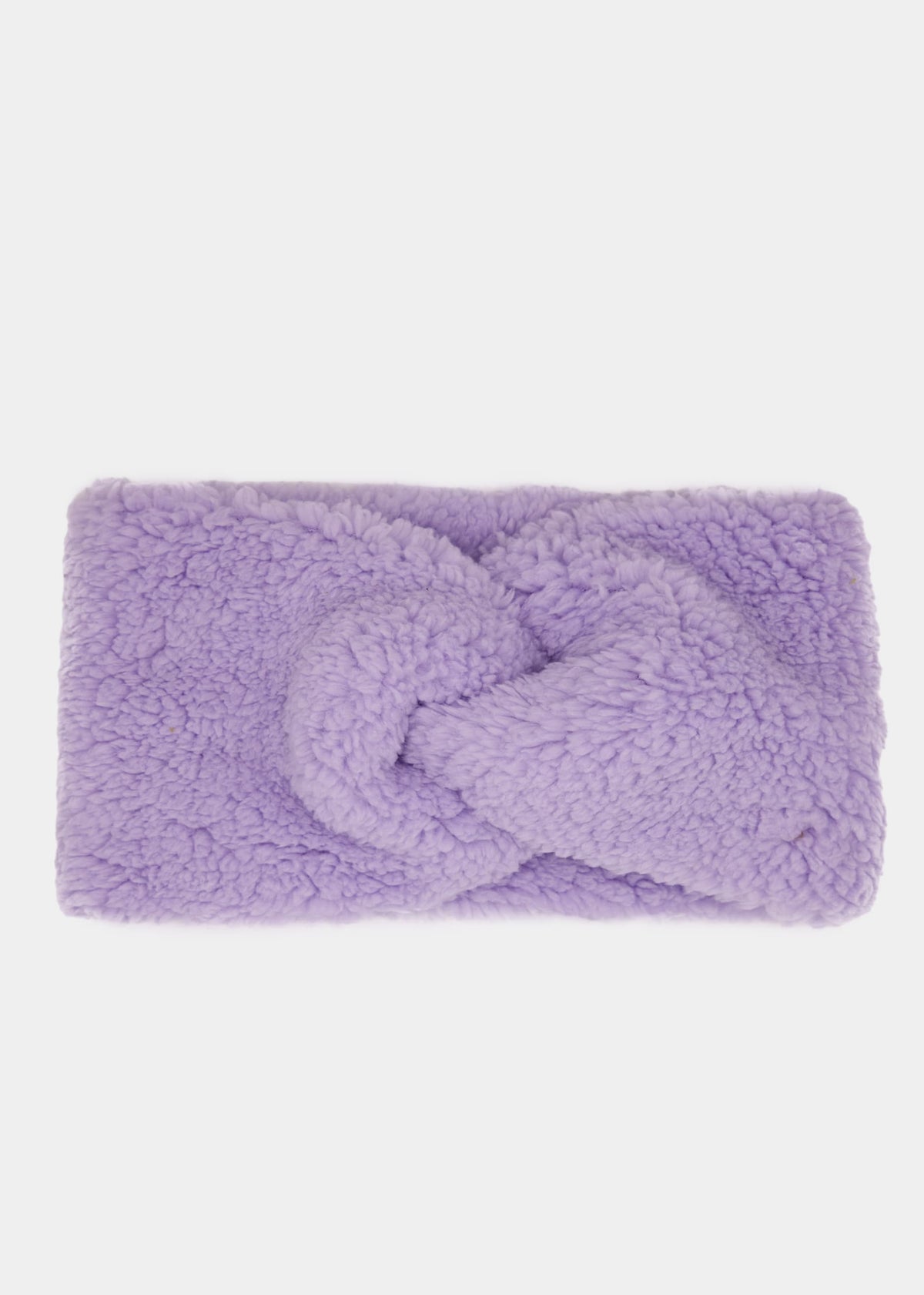 SASSYCLASSY Stirnband Weiches Stirnband Damen in Teddy Textil Winter Warmes Kopfband aus flauschigem Strickmaterial Schwarz Weiß Lilla