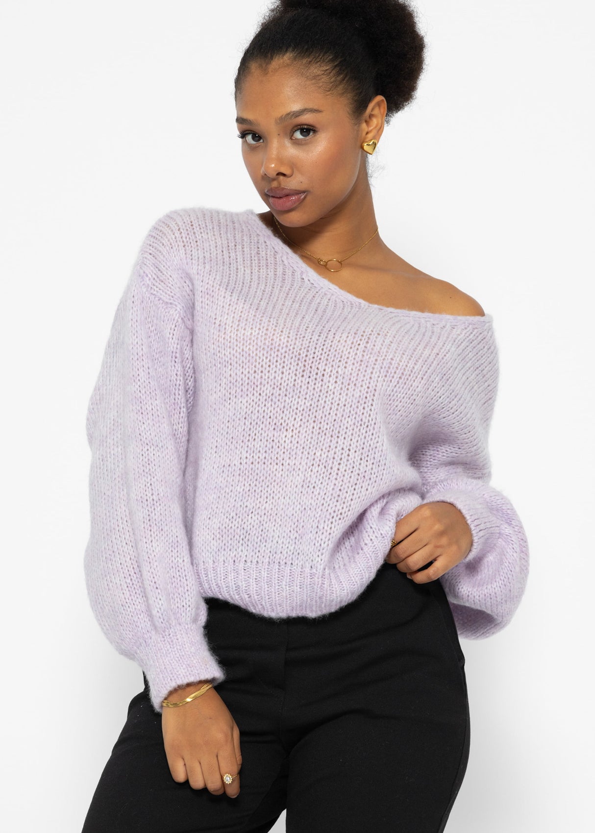 V-neck sweater - lilac