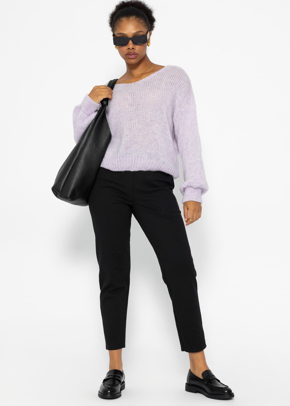 V-neck sweater - lilac