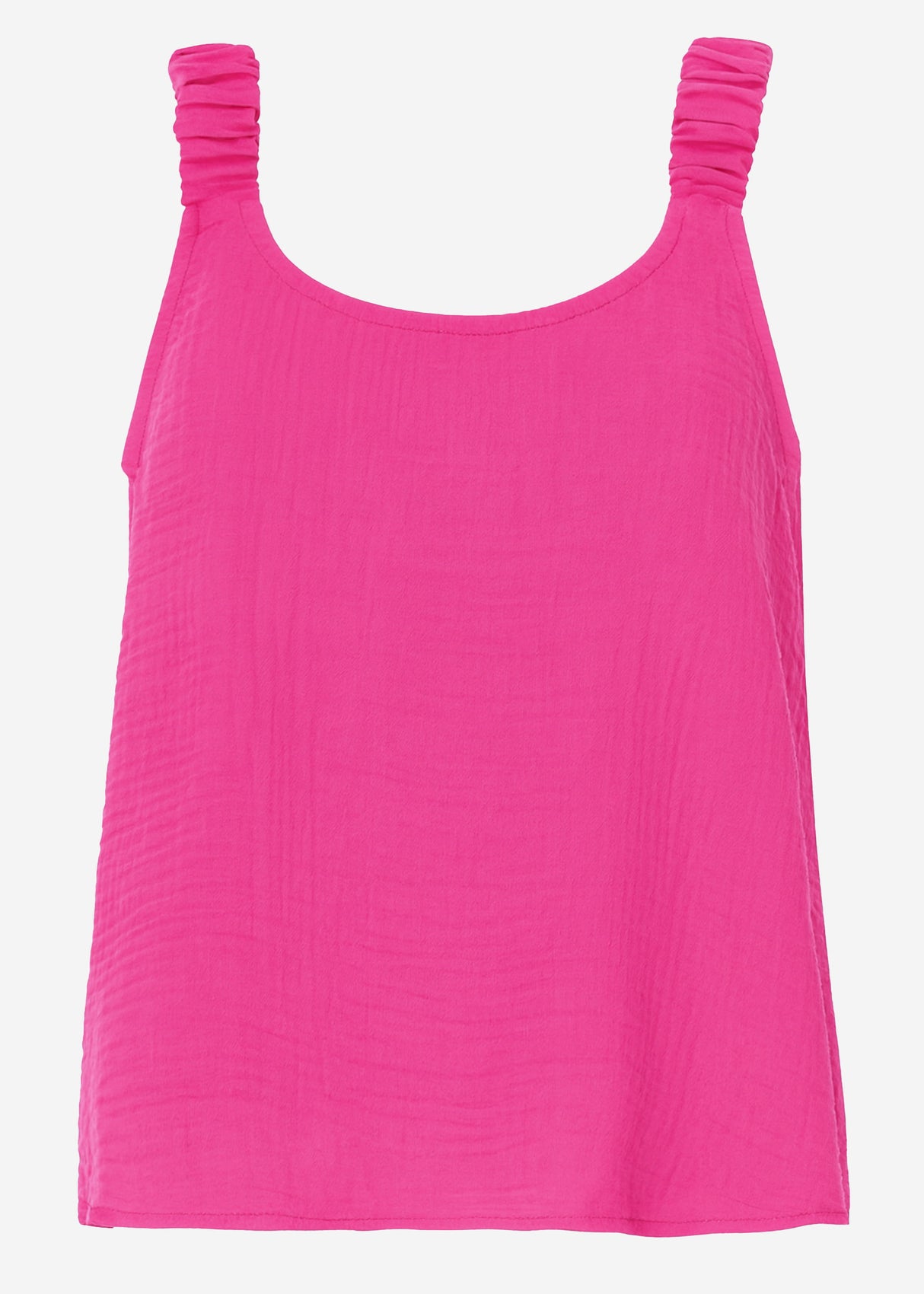 Musselin top with gathered straps - pink