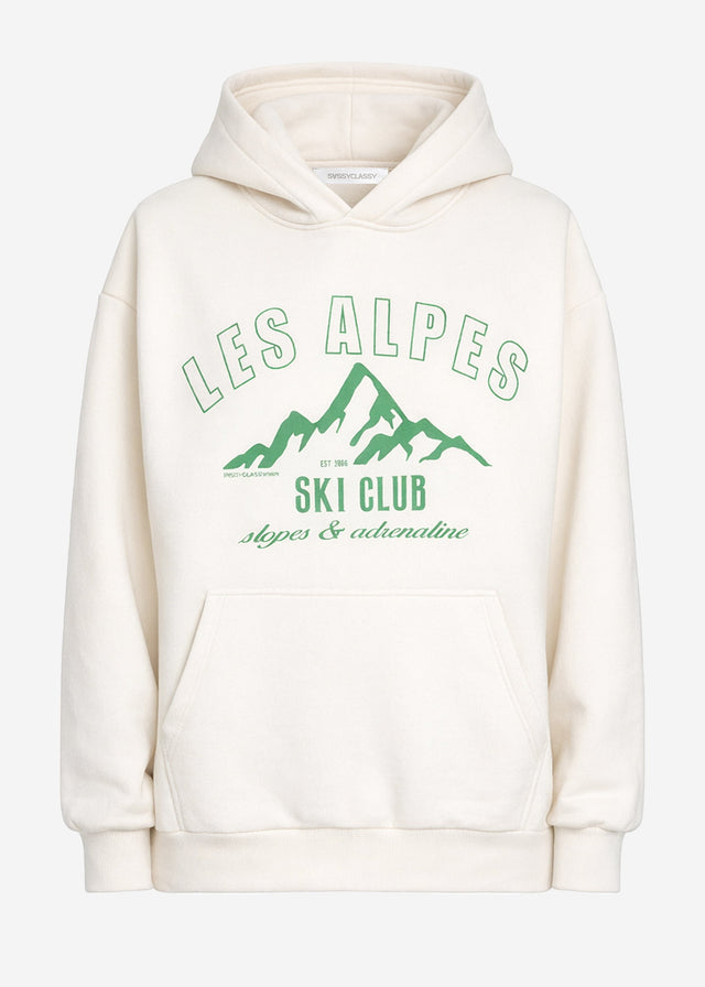 Hoodie mit Ski-Print - offwhite