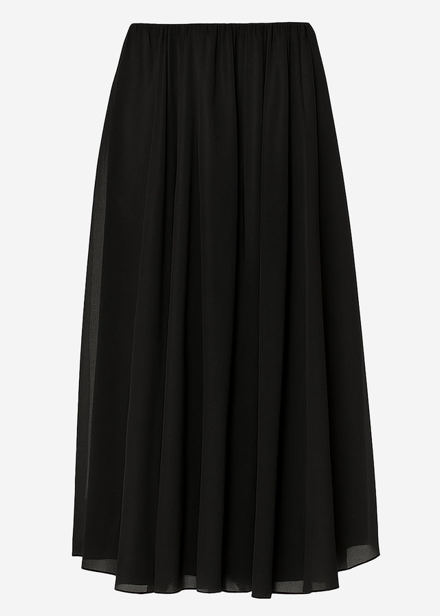 Langer Chiffon Rock - schwarz