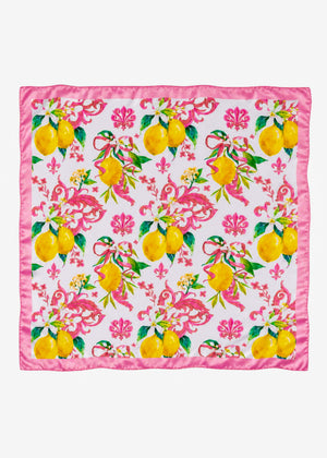 Halstuch mit Lemon-Print - rosa