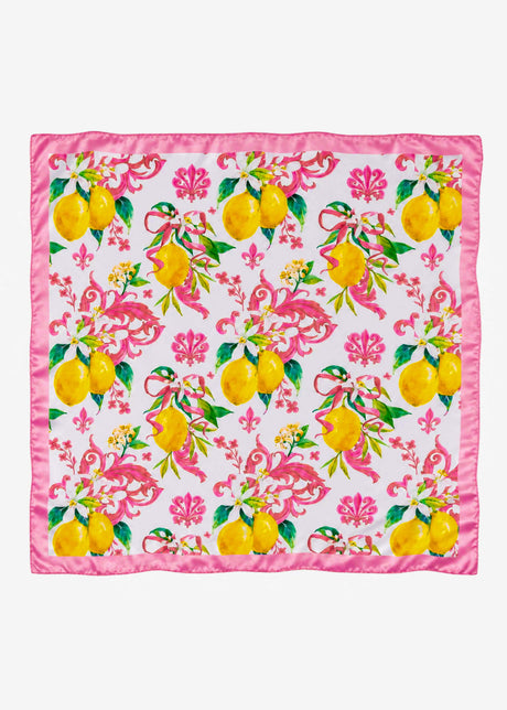 Halstuch mit Lemon-Print - rosa von SASSYCLASSY
