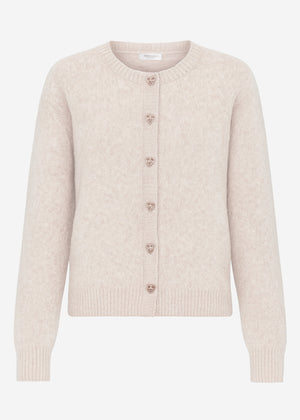 Cardigan with heart buttons - greige