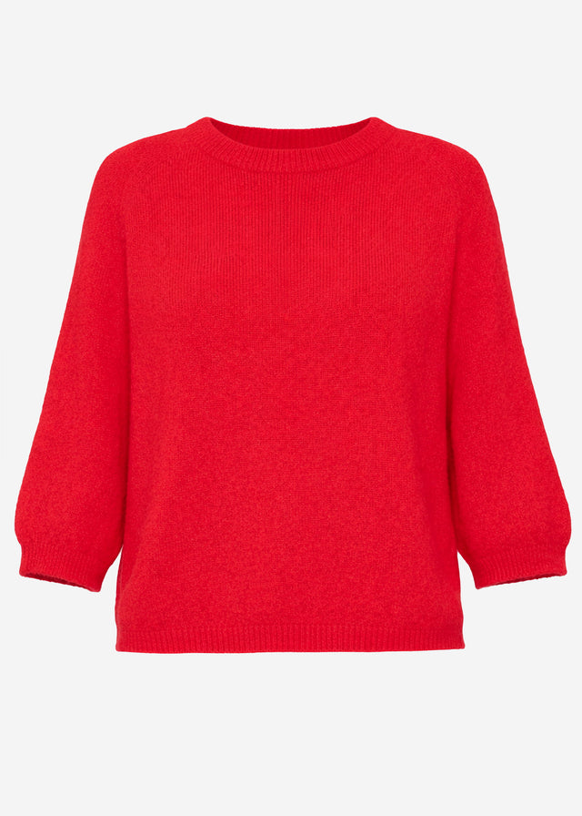 Strickoberteil mit Alpaka- rot