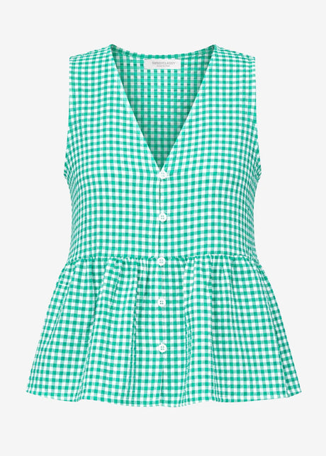 Musselin Top mit Vichy-Print - grün von SASSYCLASSY