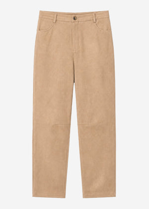 Barrel Hose in Wildlederoptik - beige