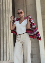 Striped cardigan - pink orange