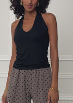 Neckholder-Top - schwarz