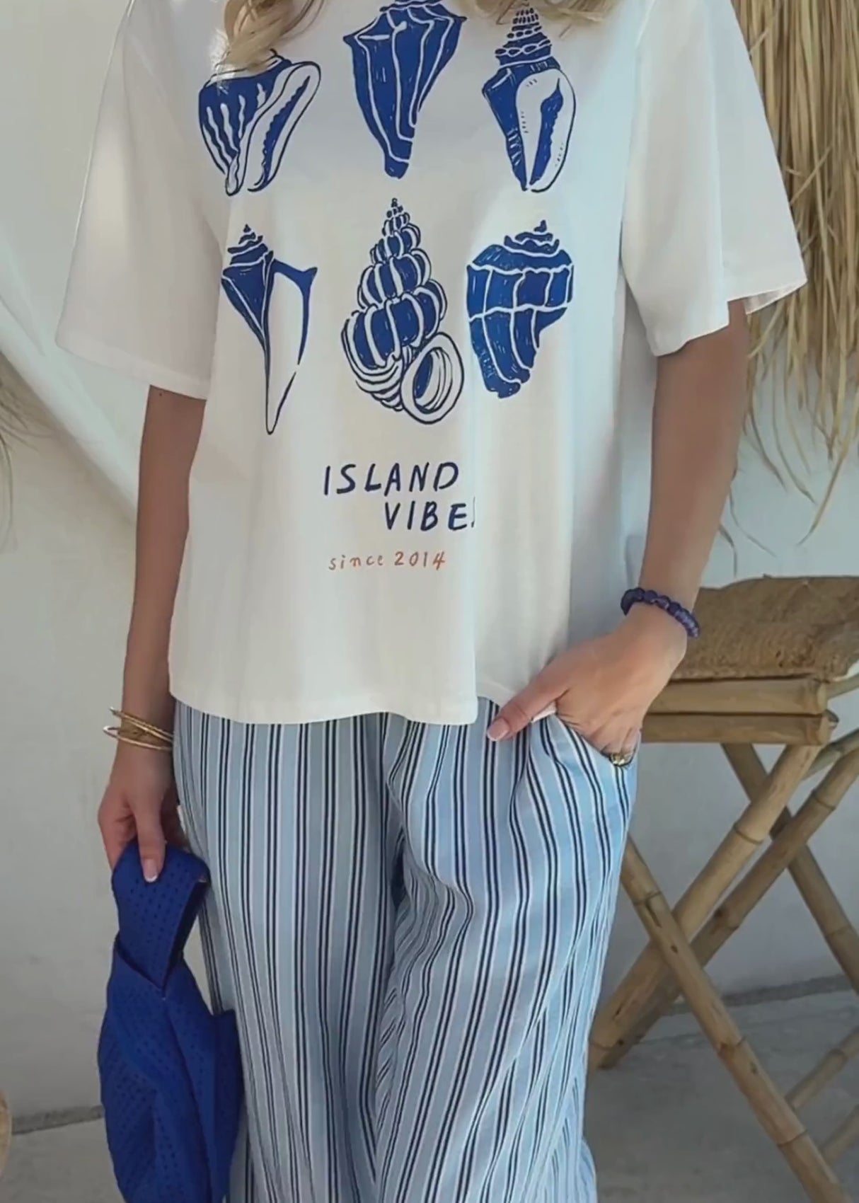 Oversize T-Shirt mit Muschelprint - weiß by SASSYCLASSY