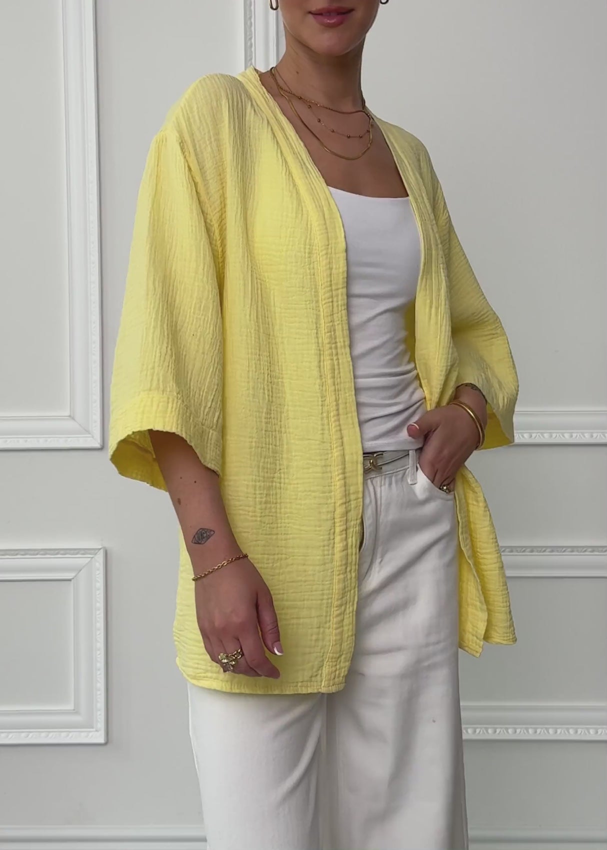 Musselin Kimono - vanillegelb by SASSYCLASSY