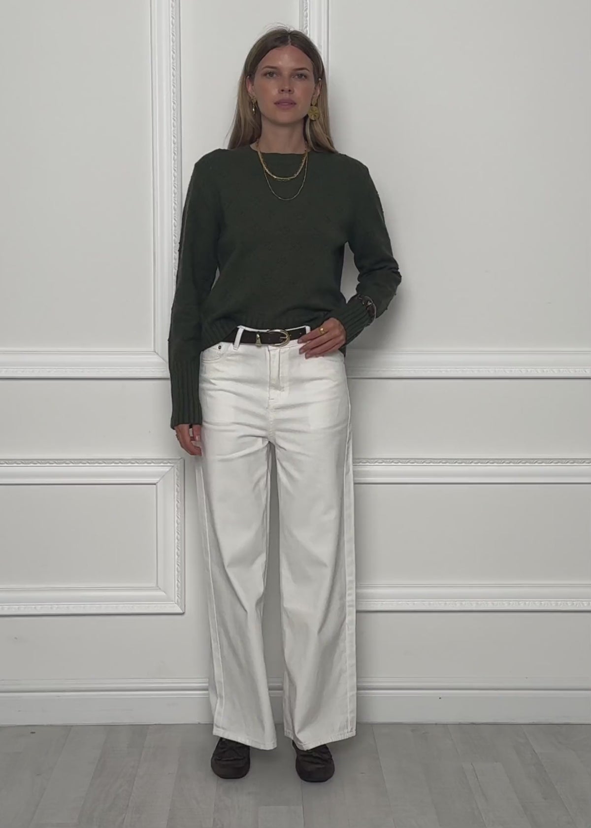 Fine knit jumper with textured pattern - green by SASSYCLASSY