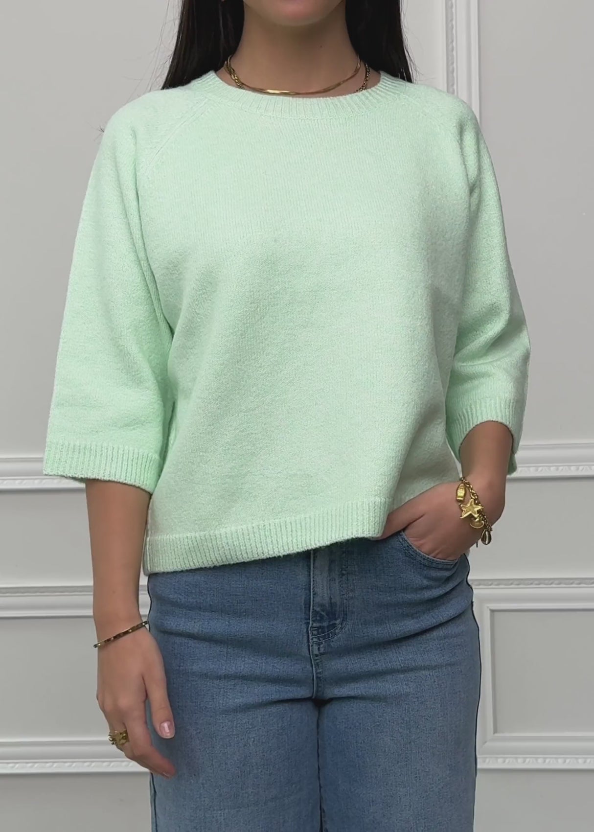 Strickoberteil - salbeigrün von SASSYCLASSY