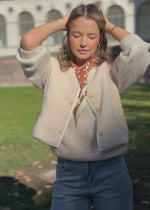 Teddy Weste mit Knöpfen - beige