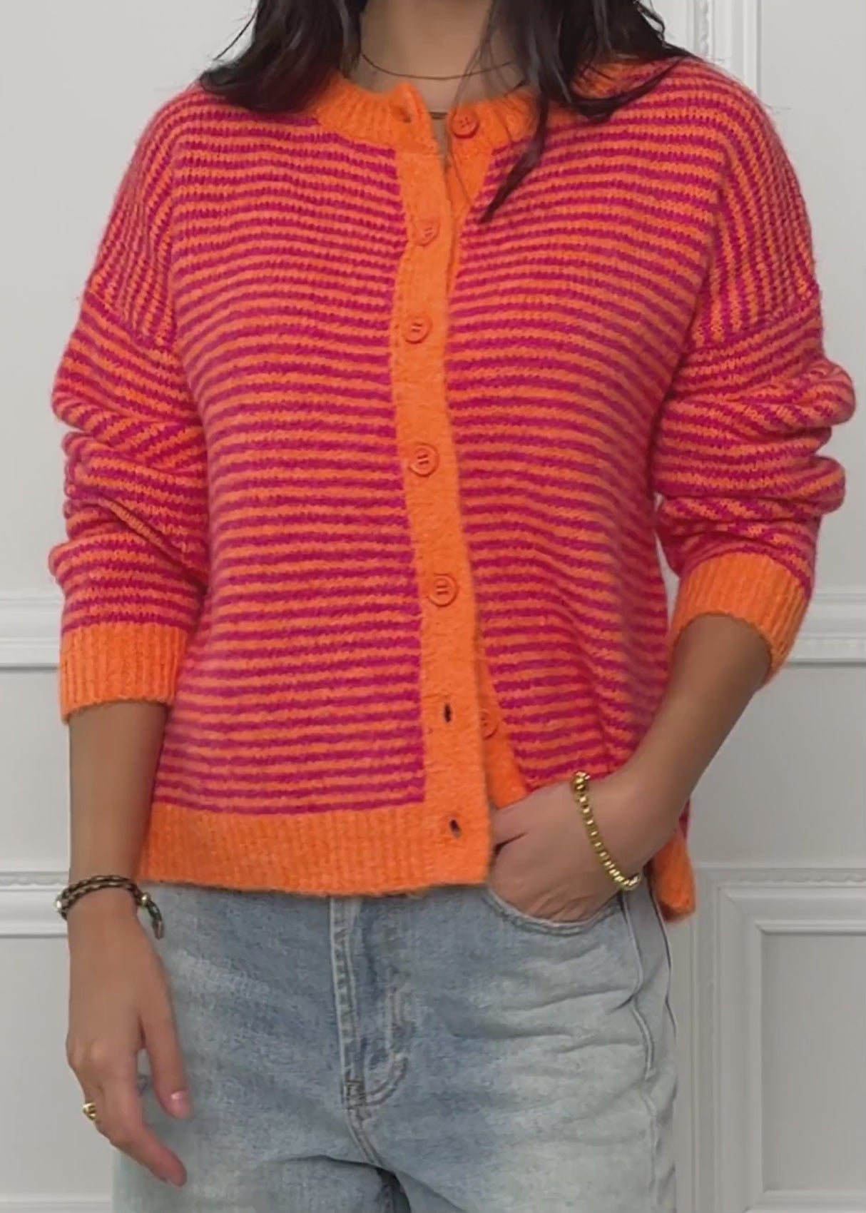 Striped cardigan - orange by SASSYCLASSY
