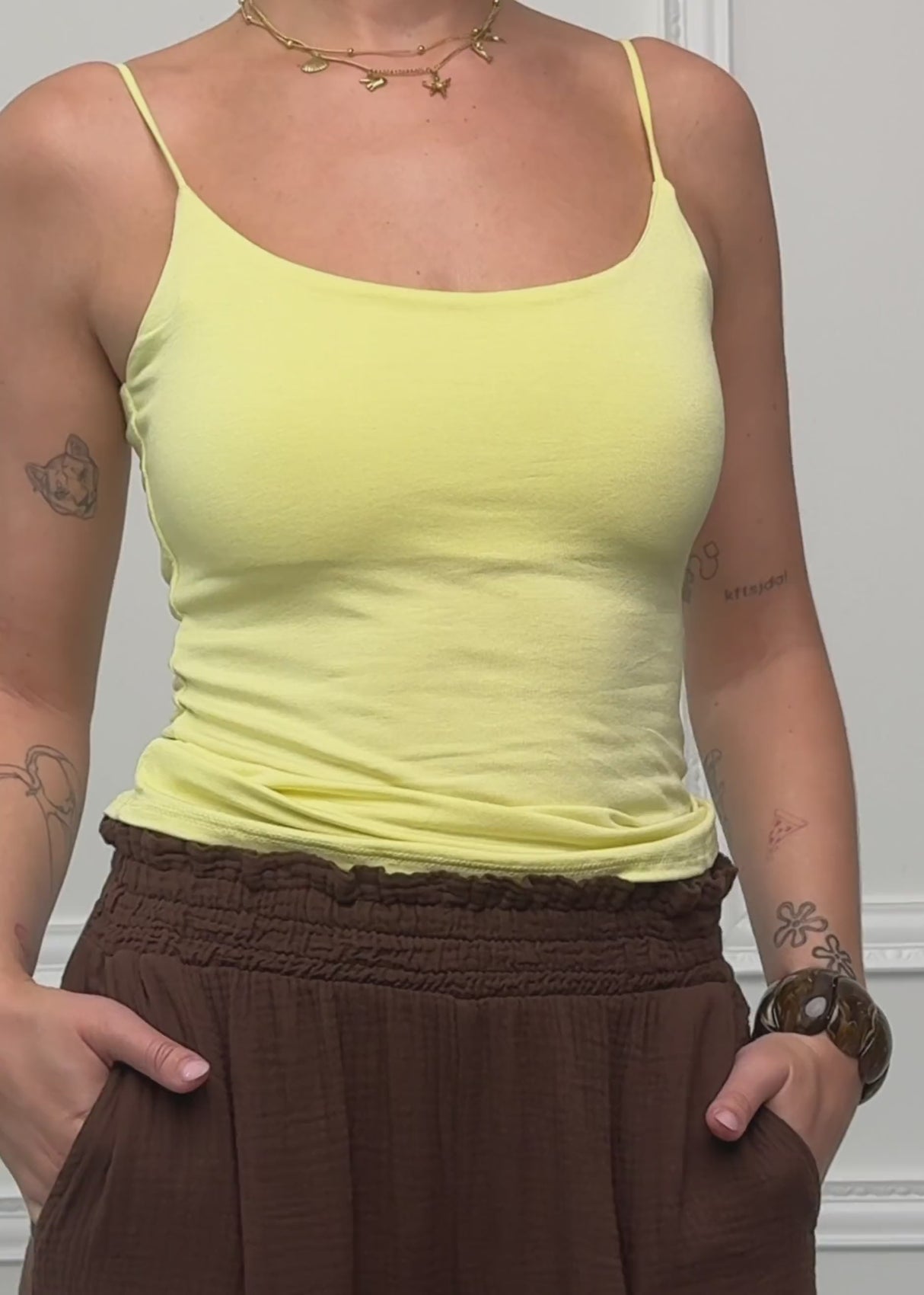 Spaghettiträger Top - buttergelb by SASSYCLASSY