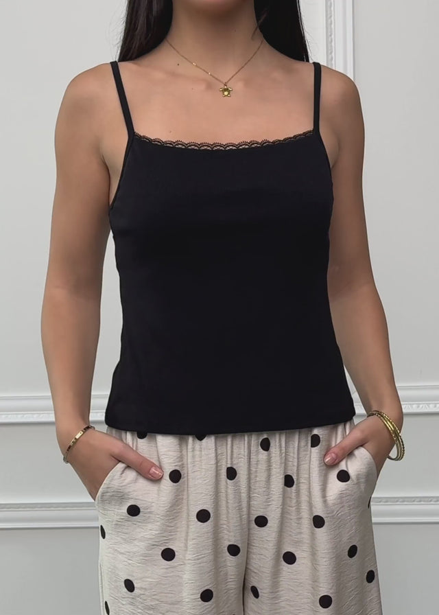 Strappy top with lace - black by SASSYCLASSY