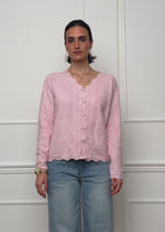 Pointelle cardigan - pink