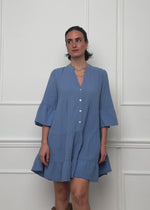 Musselin Kleid - blau