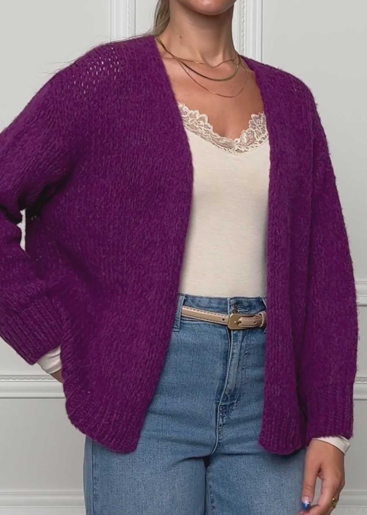 Oversize Cardigan - plum von SASSYCLASSY