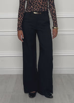 Suit trousers with straight leg - black