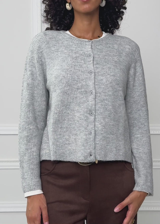 Cardigan mit Rippstruktur - hellgrau von SASSYCLASSY