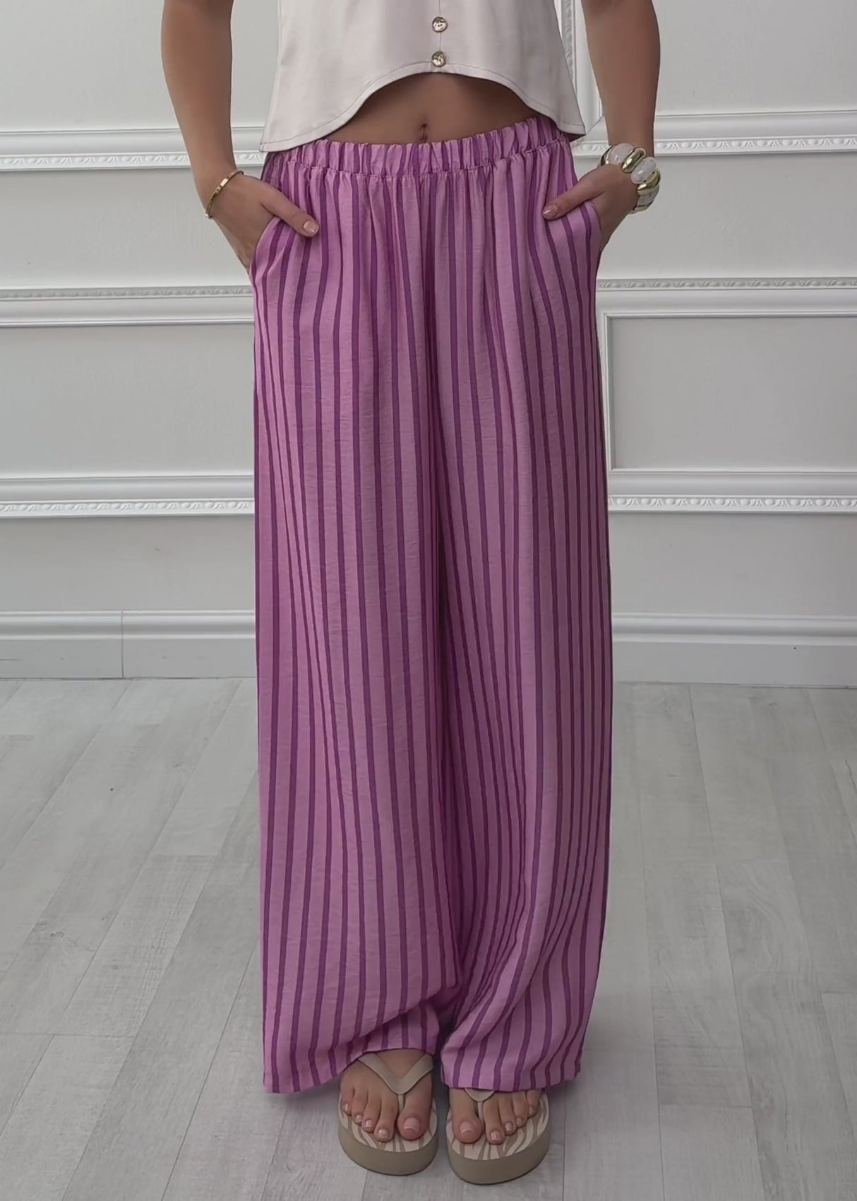 Gestreifte Hose - rosa von SASSYCLASSY