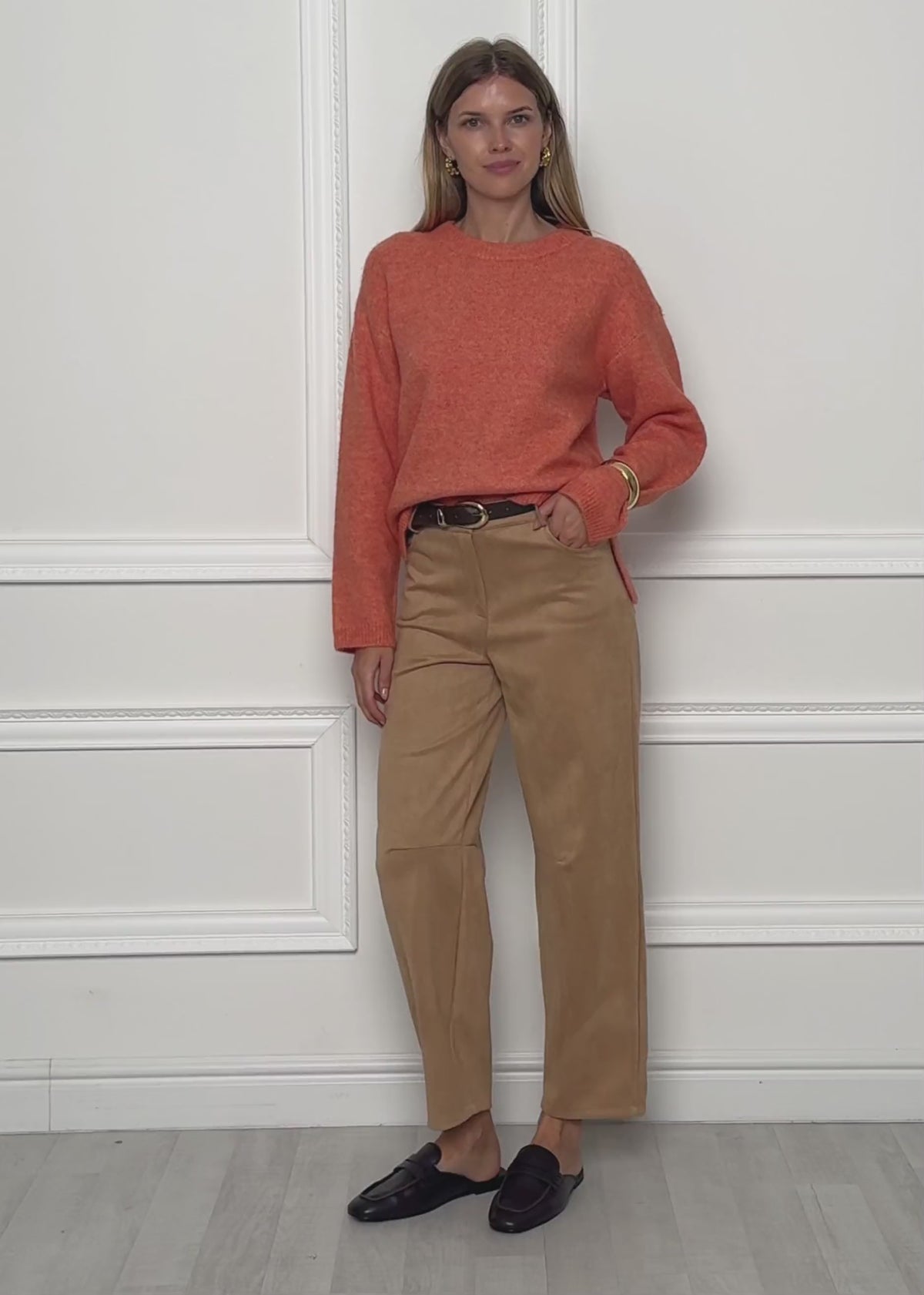 Classic crew neck jumper - orange by SASSYCLASSY
