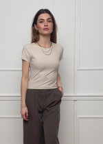 Crop shirt, beige