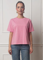 T-shirt with narrow stripes - pink