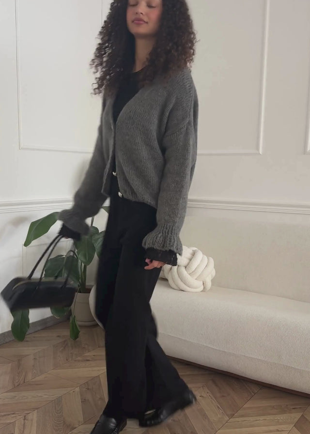 Cardigan with flounces - dark grey by SASSYCLASSY