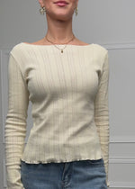 Pointelle Langarmshirt - buttergelb
