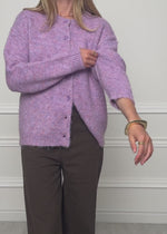 Cardigan with button placket - lilac