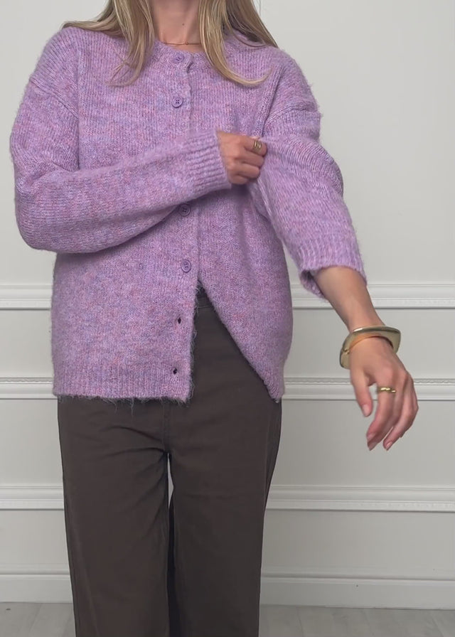 Cardigan with button placket - lilac by SASSYCLASSY