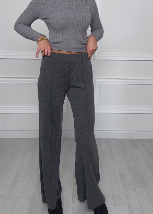 Ribbed trousers with pintucks - grey by SASSYCLASSY