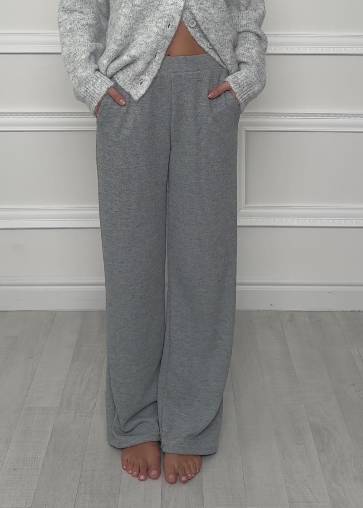 Ribbed loungewear trousers - grey by SASSYCLASSY