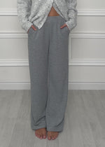 Ribbed loungewear trousers - grey