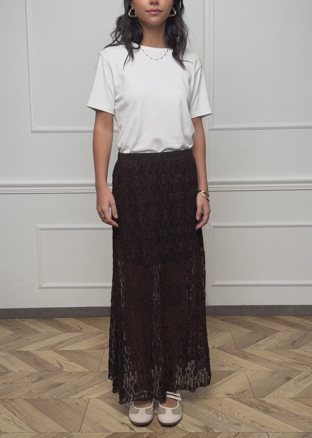 Long lace skirt - brown by SASSYCLASSY